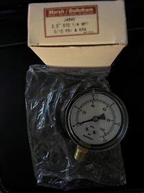 J4640 0-15 Psi Pressure Gauge 2.5inch Dia 1/4 Npt Bottom Mount All 4 Gauges For 15.00
