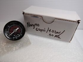 5pg-312-000 18-015-211 Norgren Gauge 1/8 Npt Connection 60 Psi Center Back Mount 1.5inch Face