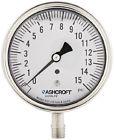 351009swl02l15 Ashcroft Inc Duralife Type 1009 Stainless Steel Case Glycerin Filled Pressure Gau