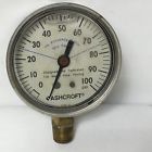 9105-02 Ashcroft Psi Glycerine Filled Gauge Bottom Mount Thread
