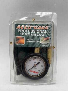 Rh60x Accu-gage Tire Pressure Gauge 11 Inch Braided Air Hose Straight Chuck 60 Psi