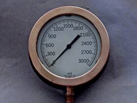 B-895 Acme Vintage 6 Inch Pressure Gauge And Instrument Company 3 000 Psi Brass