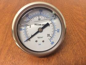 Mad-0418 Adelagnes Liquid Filled 2.5 Face 300 Psi Air Pressure Gauge Center Back Mount
