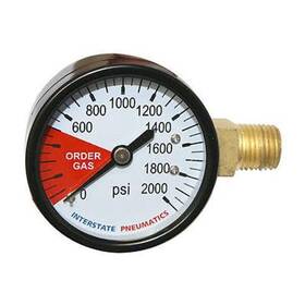 Agt 789611012274 Replacement Co2 Pressure Gauge 2 Inch 0-2000 Psi 1/4 Npt Rear Mount