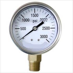 Agt-g7022-3000 Agt Oil Liquid Filled Air Pressure Gage 1/4 Inch Npt Bottom Mount Gauge- 3000 Psi Gas