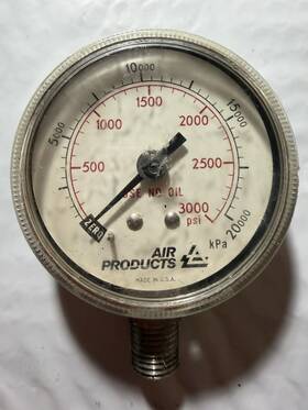 Bu-2581-ab Air Products Gauge 0-3000 / 0-20000 Kpa Steampunk Vintage