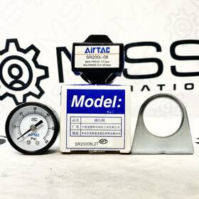 Sr200l-08 Airtac Adjustable Pressure Gauge 5-58 Psi 72 Max