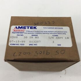 013257 Amatek V508 Low Pressure Gauge 30inch Hg 1/4inch Anpt Lm