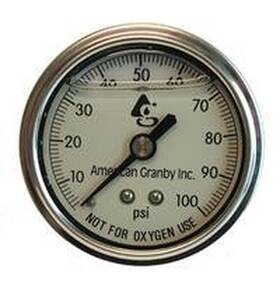 American Granby 313100483476 Water Well Pump Liquid Filled Back Mount Pressure Gauge To 100 Psi 1/4 Inch Mnpt