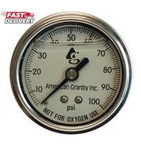 American Granby 705353191206 Water Well Pump Liquid Filled Back Mount Pressure Gauge To 100 Psi 1/4 Inch Mnpt