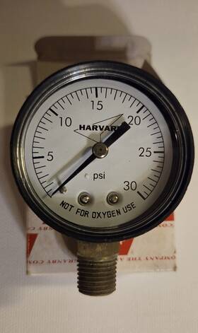 American Granby Ippg302-4l 0-30 Psi Pressure Gauge 1/4in Bottom Mount Water Air And Oil