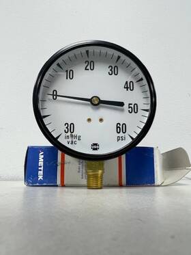 005496 Ametek 3 1/2 Inch P500 0-60 Psi 1/4 Npt Bottom Mount Pressure Gauge