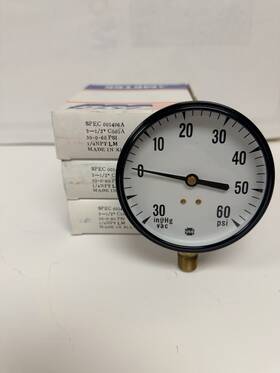 005496a Ametek 3 Pack Vacuum/press. Gauge 30-0-60 Psi 3.5 Inch Face C505a 1/4 Npt Bottom