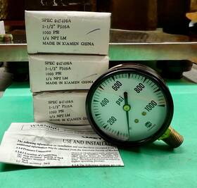 047496a Ametek New 2 1/2 Inch 1000 Psi Pressure Gauge Lot Of 3 Free Shipping