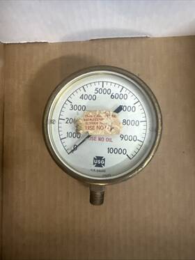14645 Ametek Vintage Nasa Calibrated U.s. Gauge Oxygen Pressure 0-10000 Psi L5