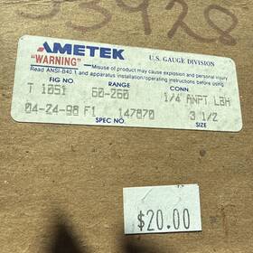 147870 Ametek T1051 Thermometer Gauge 60-260 1/2 Inch Anpt Lbn Size 3