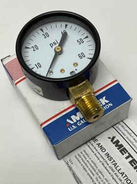 163269 Ametek Usg 0-60 Psi Pressure Gauge 2 Inch 1/4 Npt Brass Lower Middle