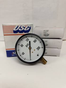 168540 Ametek 4 Pack Gauge 200 Psi. Glass Face Diameter-3.5 Inch P505a 1/4 Npt Bottom