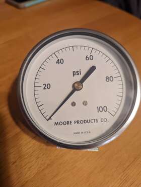 3641-2 Ametek 2-3/4 Inch 0-100 Psi Pressure Gauge Panel Mount 1/2 Npt Made In Usa