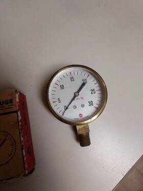 45505 Ametek Us Gauge 30 Psi 2 1/2 Inch Bottom-mount Brass Pressure 1/4 Npt New Old Stock