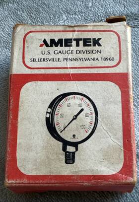 49031 Ametek Us Gauge 4000# 4000 Psi 2 Inch Bottom-mount Brass Pressure 1/4 Npt - New