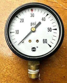 10763-1 Ametek Usg 10-60psi Pressure Gauge 1/2 Inch Bottom Mount 4 Face Flange No Glass