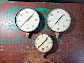 10763-1 Ametek Usg 10765-1 3-pcs Vintage Us Gauge Co. 0-60 Psi 2 And 1 Vr2