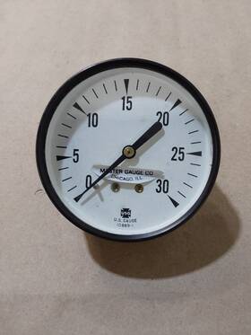 10889-1 Ametek Usg Pressure 2 1/2 Inch Gauge 0-30psi U.s. Back Mount