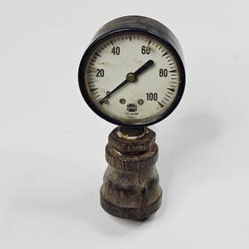 12108-1 Ametek Usg Vintage Us Gauge Pressure Meter 0-100 Psi Industrial Steam Pipe 3 Inch Dial