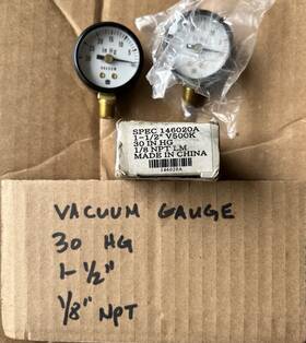 4002k15 Ametek Usg 4002k15. 146020a 2 30 Hg Vacuum Gauges 1-1/2 Inch With 1/8 Npt Threads