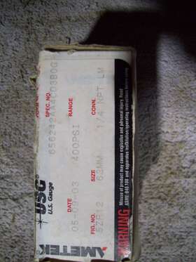 5zr12 Ametek Usg U.s. Gauge 400 Psi Pressure - 1/4 Npt 63 Mm