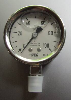 656238 Ametek Usg 656 Stainless Steel Industrial Gauge 2 Inch Liquid Dial - 100 Psi