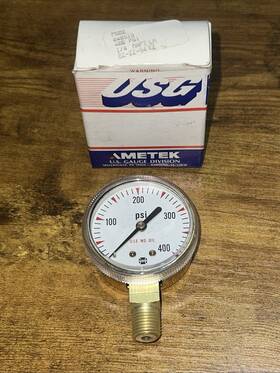 D20-csl-400 Ametek Usg 2 Inch Pressure Gauge - Gold Plated Steel Case 1/4 Npt Lower Mnt 400 Psi