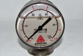 0191214 Anderson Instruments Liquid Filled Pressure Gauge 3-1/2ftft 0-100 Psi