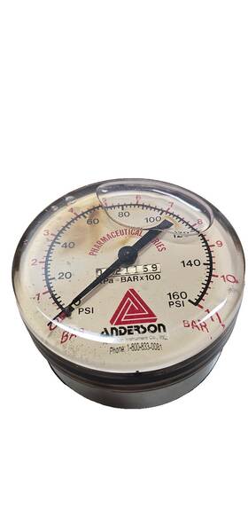 Eb0740044144 Anderson New Pharmaceutical Series Gauge 0-11 Bar 160psi 3.5 Inch