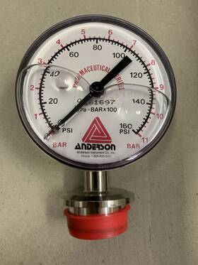 Eb074011231144 Anderson Pharmaceutical Series 0-160 Psi Pressure Gauge