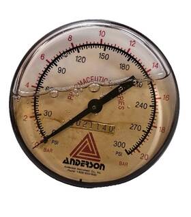 Eb077010041144 Anderson New Pharmaceutical Series Gauge 0-20 Bar 300psi 3.5 Inch