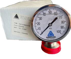 El071010041111a Anderson New Liquid Filled Pressure 0-100psi Gauge B358076