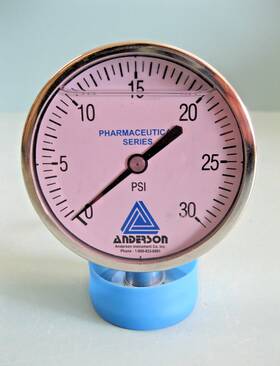 Em066010041111a Anderson New 1 1/2 Inch Tri-clamp 30psi Filled Sanitary Diaphragm Pressure Gauge D2