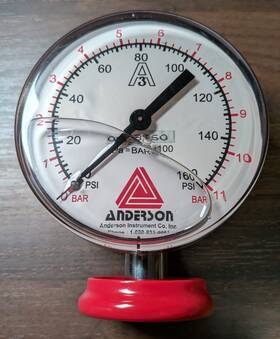 0717049 Anderson Instrument Co. Inc. A3 Pressure Gauge 0-160 Psi Bottom Mount Sanitary Connection