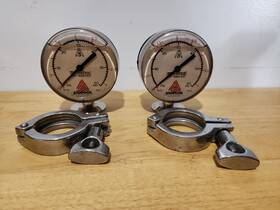 0159715 Anderson Instruments Co. Gage 60psi Liquid Filled Pressure Set Of 2 Pieces