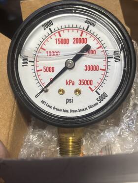 4fld5 Approved 2.5 Inch Silicon Oil Filled Pressure Gauge 0-5000psi Bottom 1/4 Npt Brass/acrylic