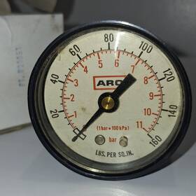 829851 Aro Air Pressure Gauge Bottom Mount 160 Psi 11 Bar Mpn Not Tested