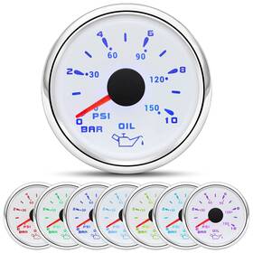 Ar-cx6142 Artilaura Oil Pressure Gauge Electric 2-1/16 Inch 52mm 0-150 Psi 0-10bar Boat Met