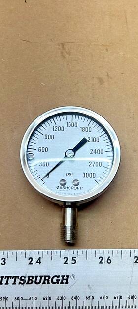 5wj28 Ashcoft Ashcroft Industrial Liquid Pressure Gauge 0-3000psi P/n