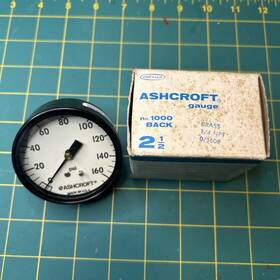 0366-0057 Ashcroft Pressure Gauge 2-1/2ftft 160 Psi Back Brass Socket 1/4ftft Npt