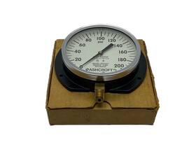 091-06 Ashcroft Nib 0-200 Psi Brass Socket Bronze Tube Soldered Air Gauge