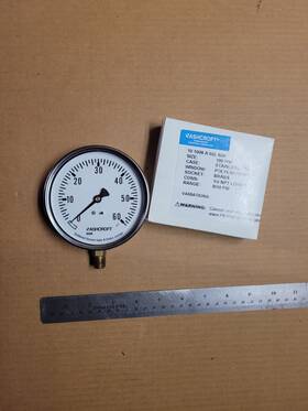 10-1008-a-02l-60psi Ashcroft 10-1008-a-02l-60# Pressure Gauge Stainless 1/4 Npt 100mm