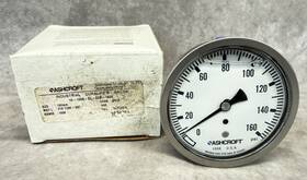 10-1008-sl-02b-160 Ashcroft 10-1008-sl-02b-160# 1008 Pressure Gauge 0-160 Psi 100mm Ss Glycerin Filled Back Mount