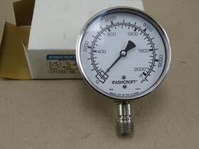 10-1008s-04l-2000 Ashcroft 10-1008s-04l-2000#/kp 100mm 4 Inch Metric Case Gauge 2000psi/14000kpa 1/2 Npt 10-1008s-04l-20